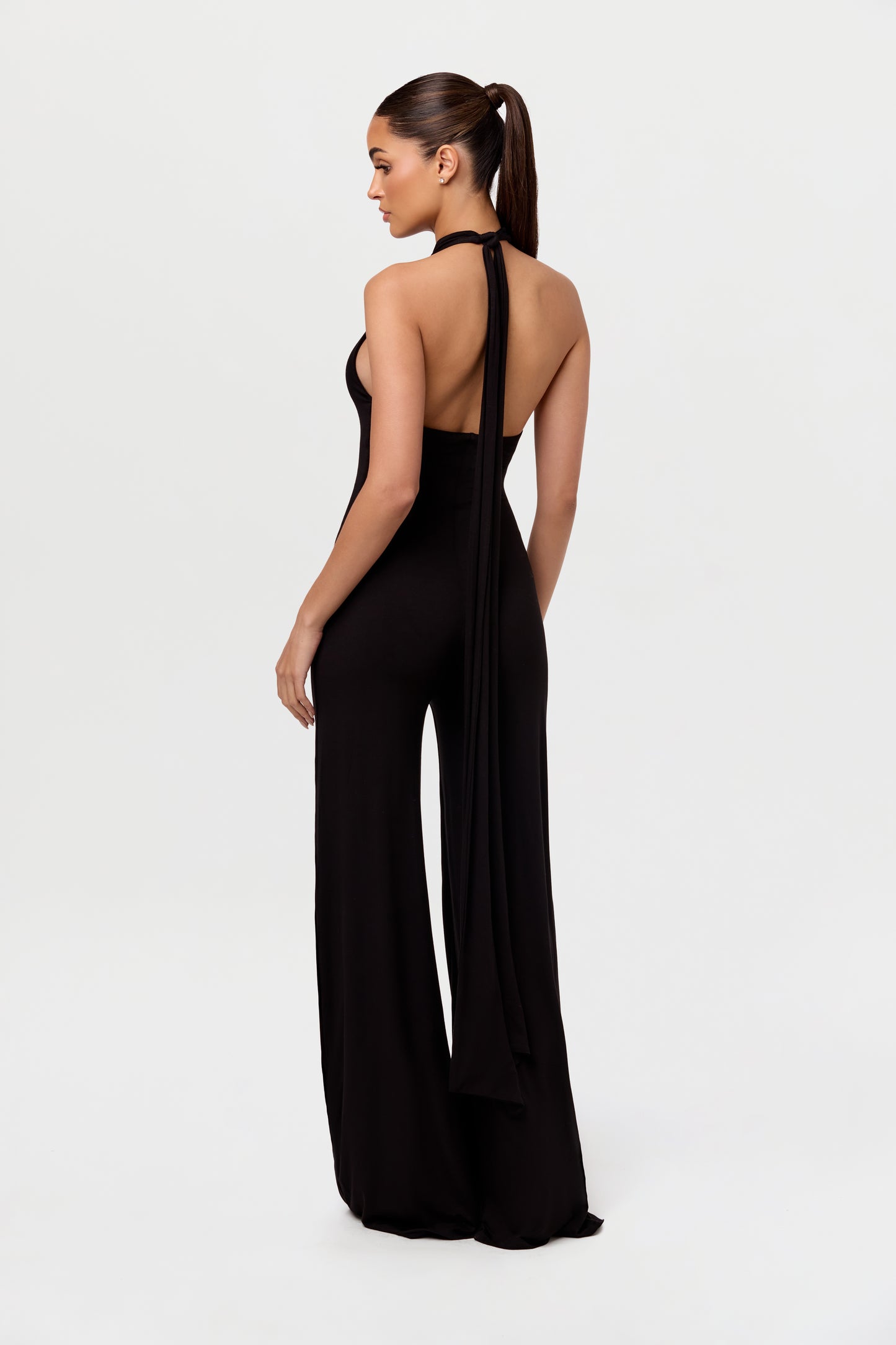 Smooth Halter Wide-leg Jumpsuit