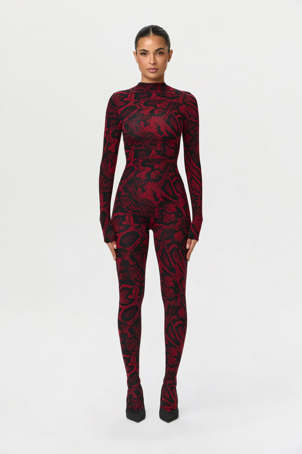 Naked Print Jumpsuit Petite