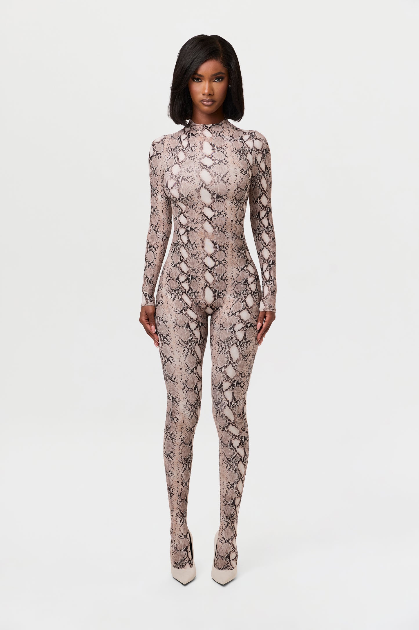 Naked Print Closed Toe Jumpsuit