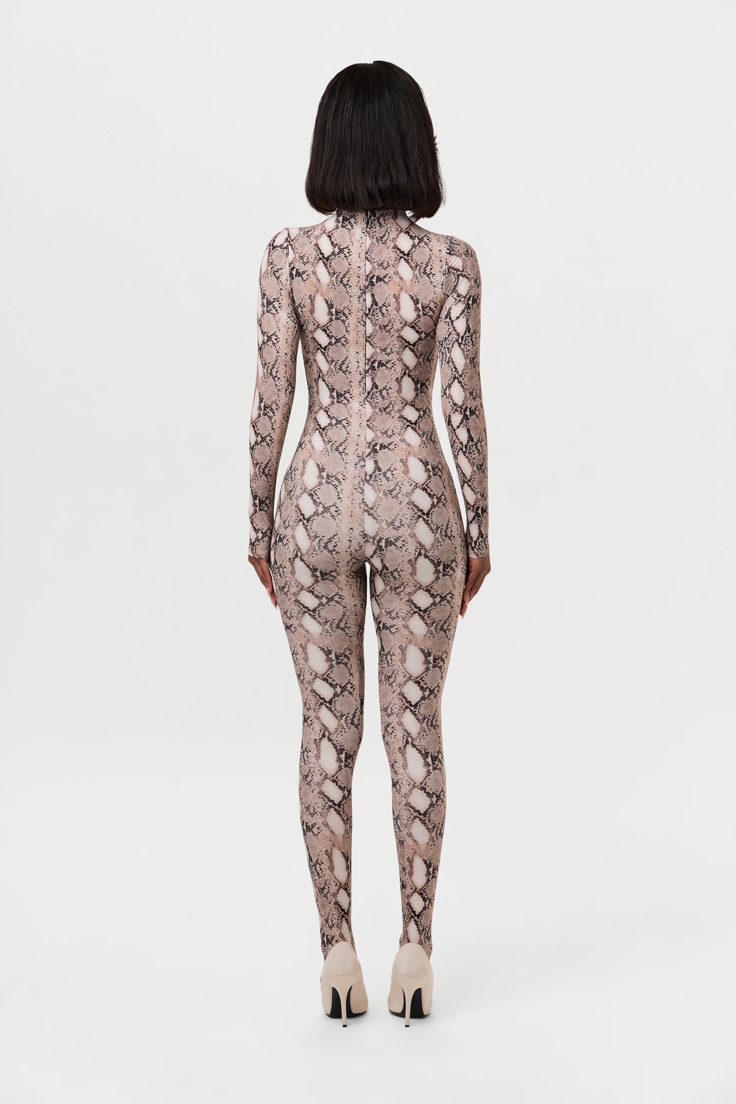 Naked Print Closed Toe Jumpsuit