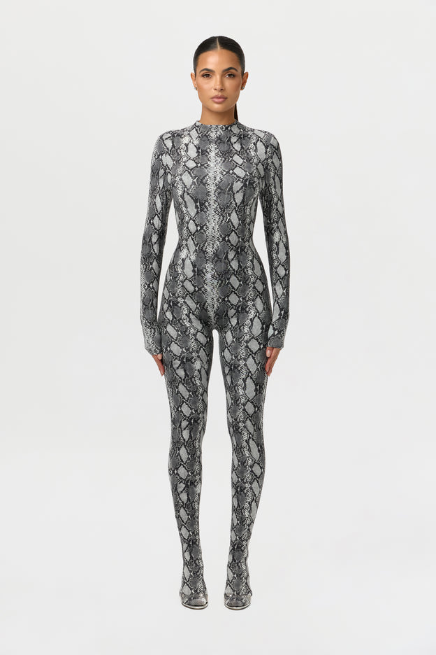 Naked Print Closed Toe Jumpsuit Petite