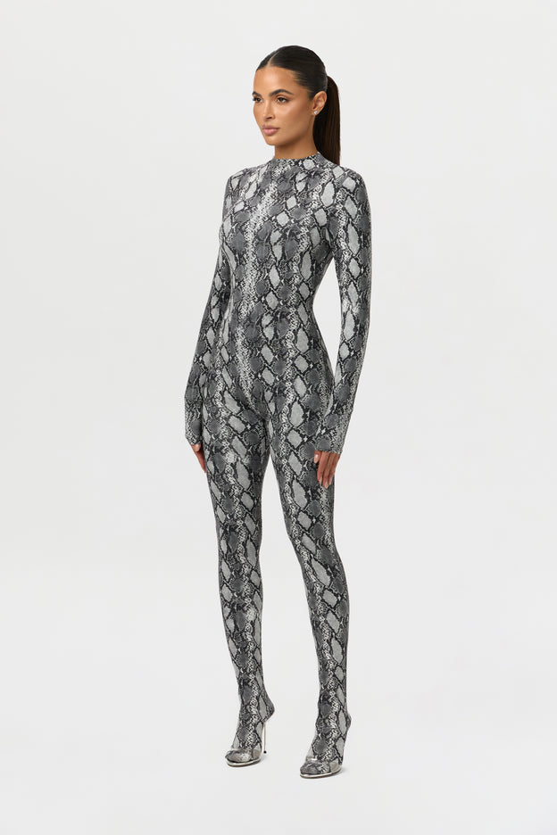 Naked Print Closed Toe Jumpsuit Petite