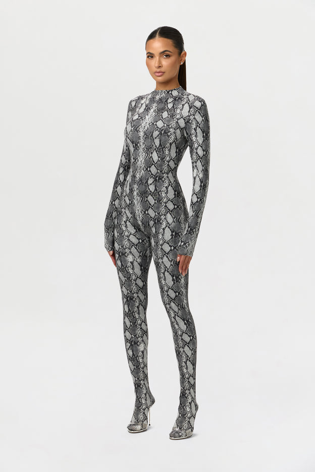 Naked Print Jumpsuit Petite