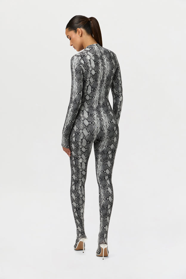 Naked Print Closed Toe Jumpsuit Petite