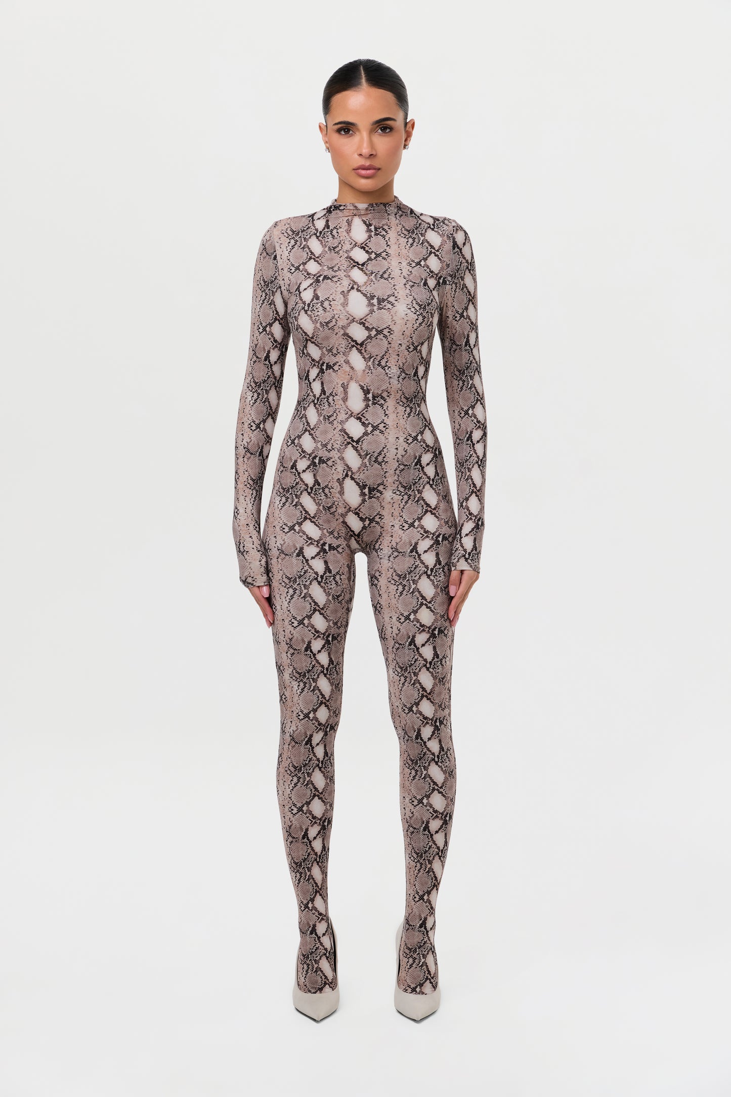 Naked Print Closed Toe Jumpsuit
