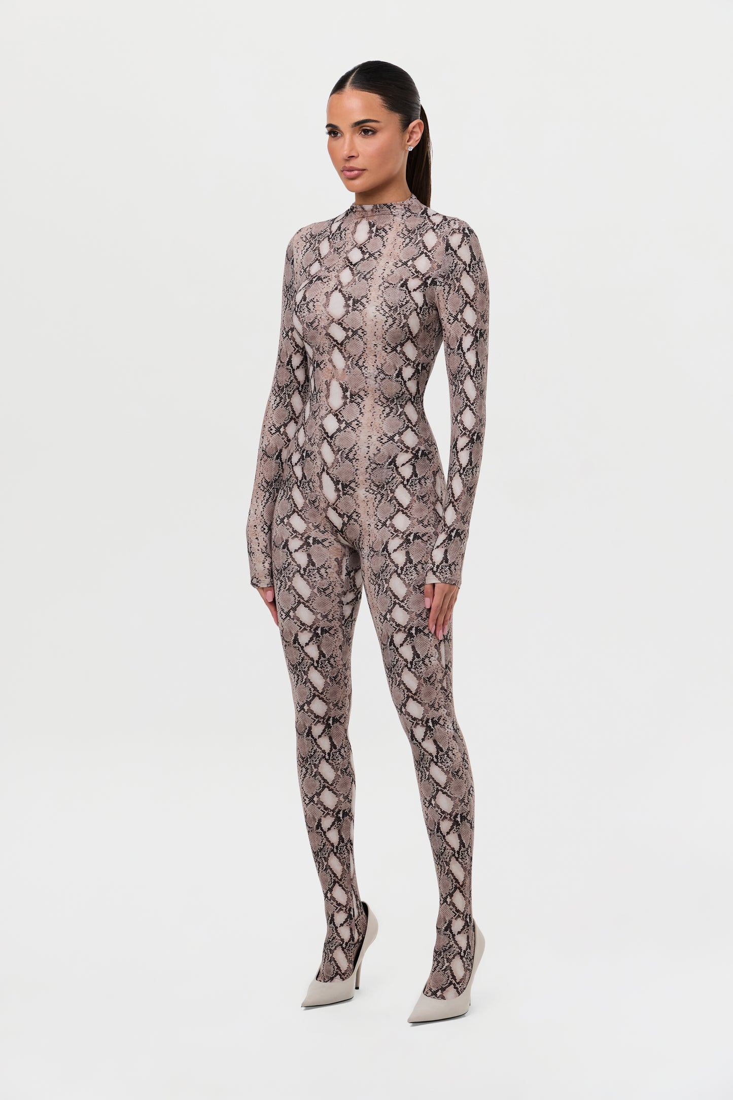 Naked Print Closed Toe Jumpsuit