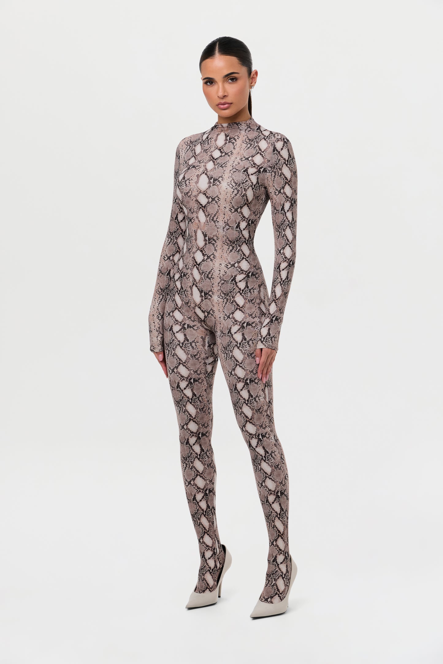 Naked Print Closed Toe Jumpsuit