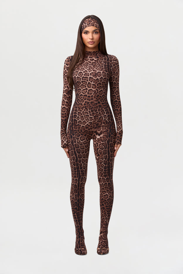 Naked Print Closed Toe Jumpsuit