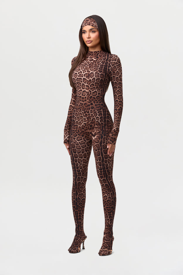 Naked Print Closed Toe Jumpsuit Petite