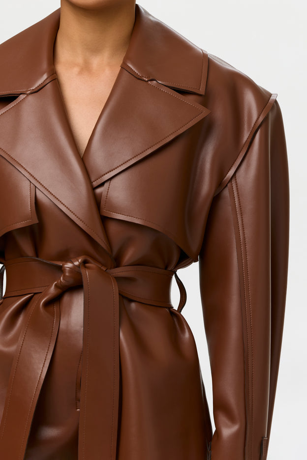 Vegan Leather Trench Romper
