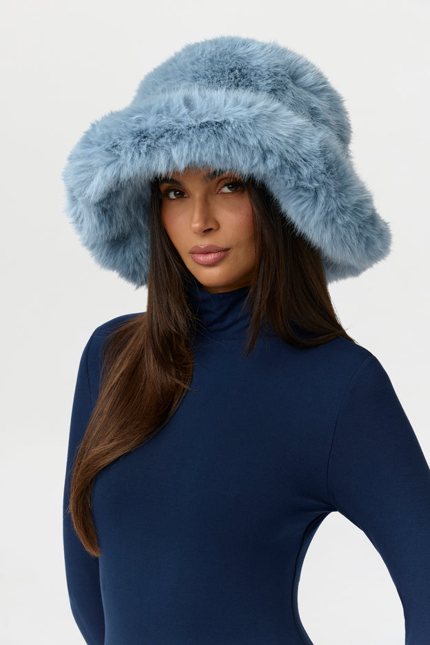 Faux Fur Oversized Bucket Hat