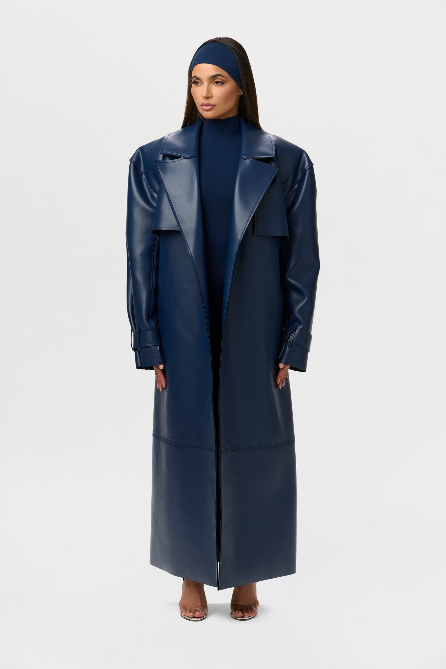 Vegan Leather Trench Coat