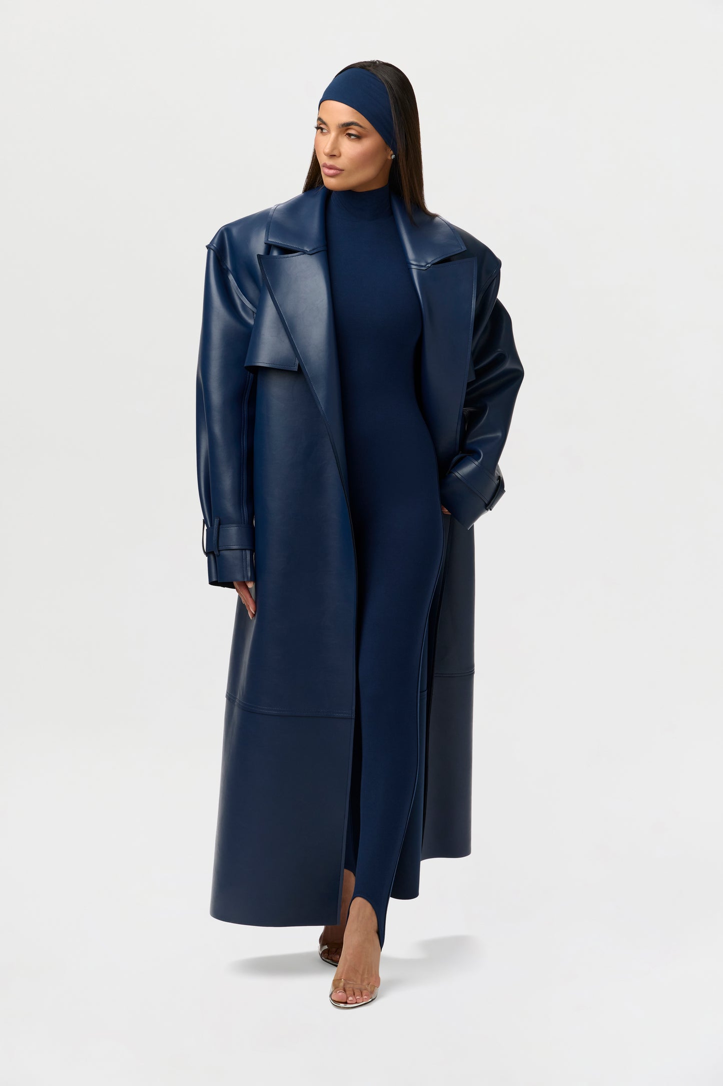 Vegan Leather Trench Coat