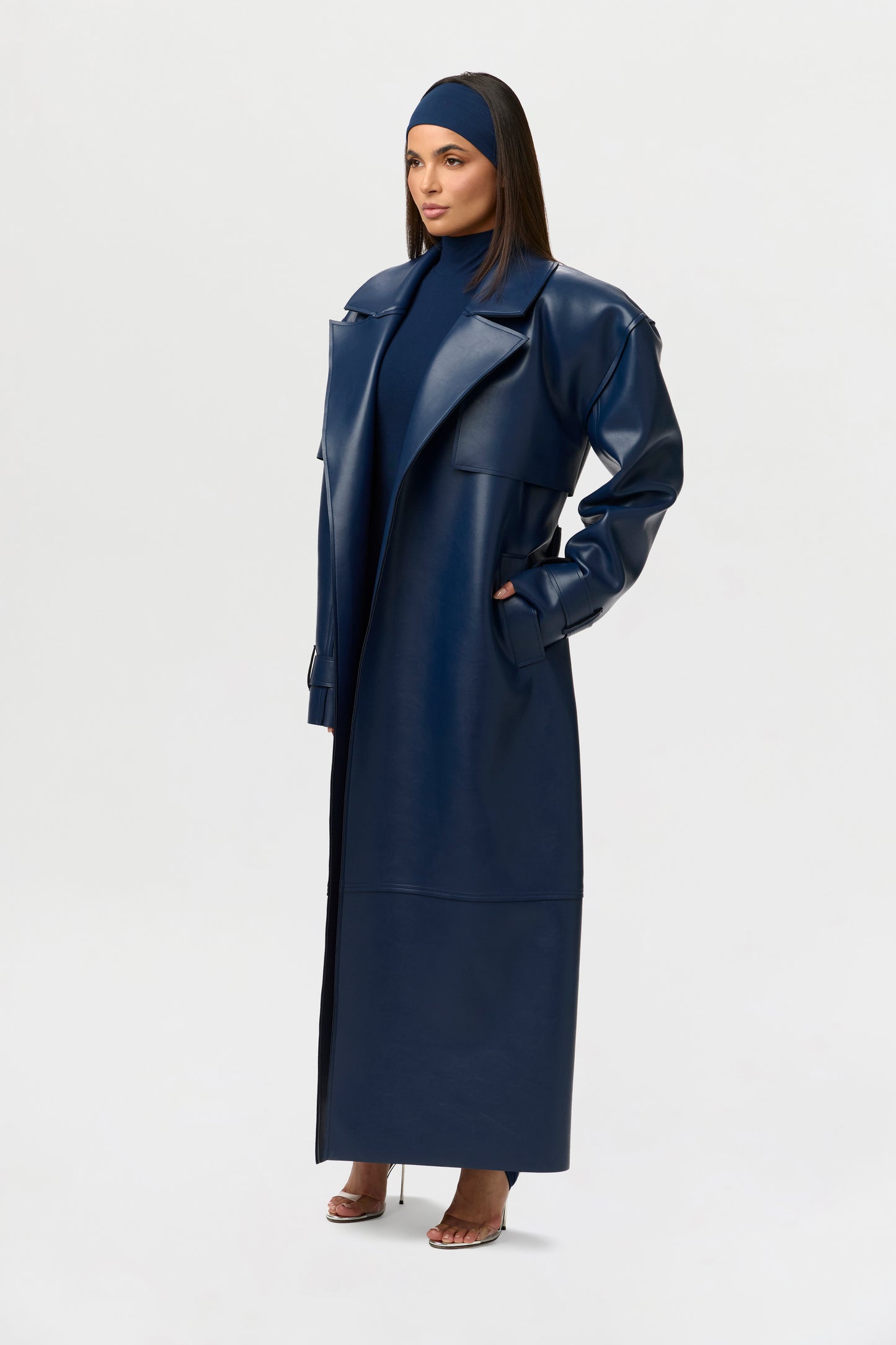 Vegan Leather Trench Coat