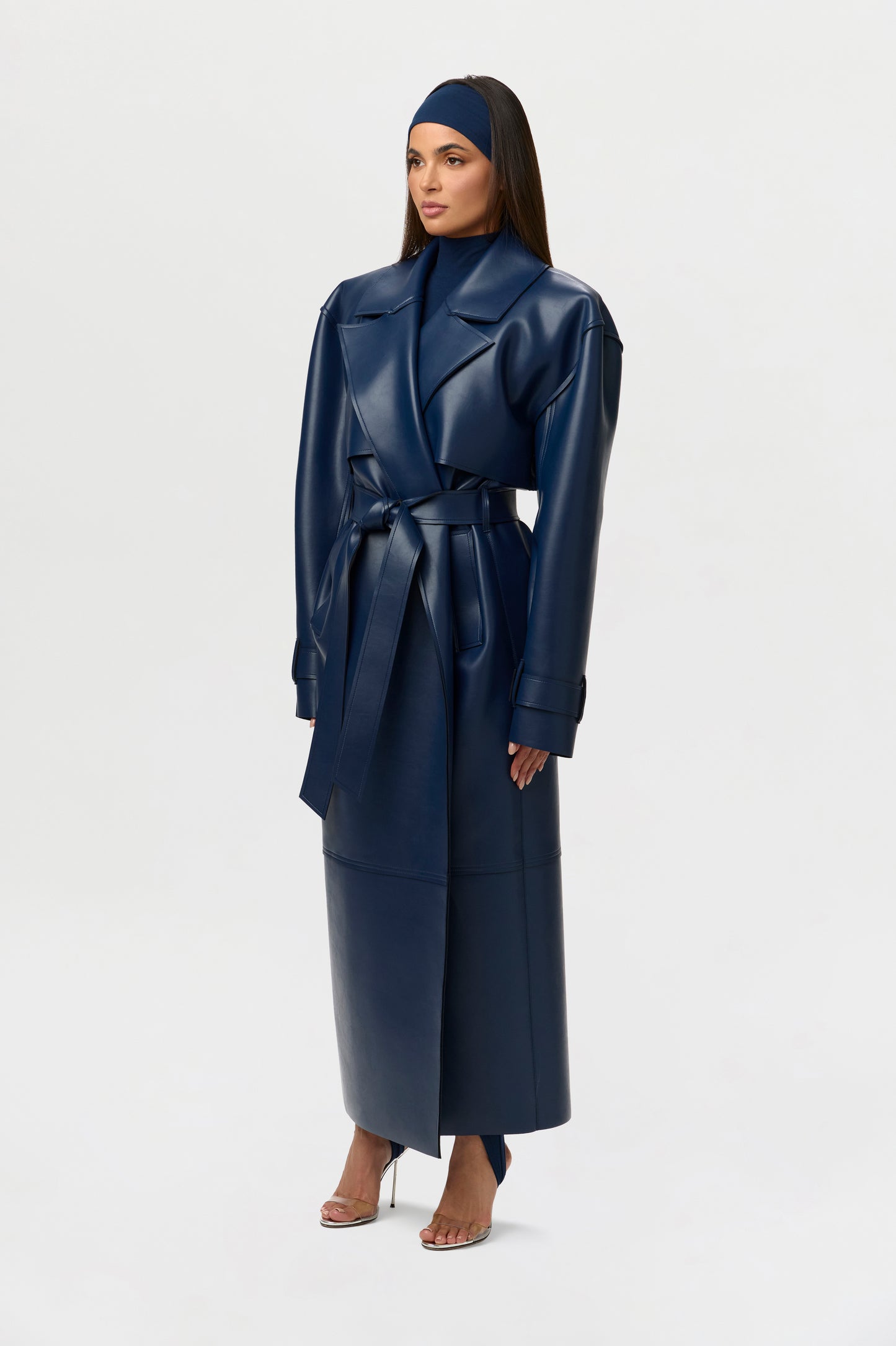 Vegan Leather Trench Coat