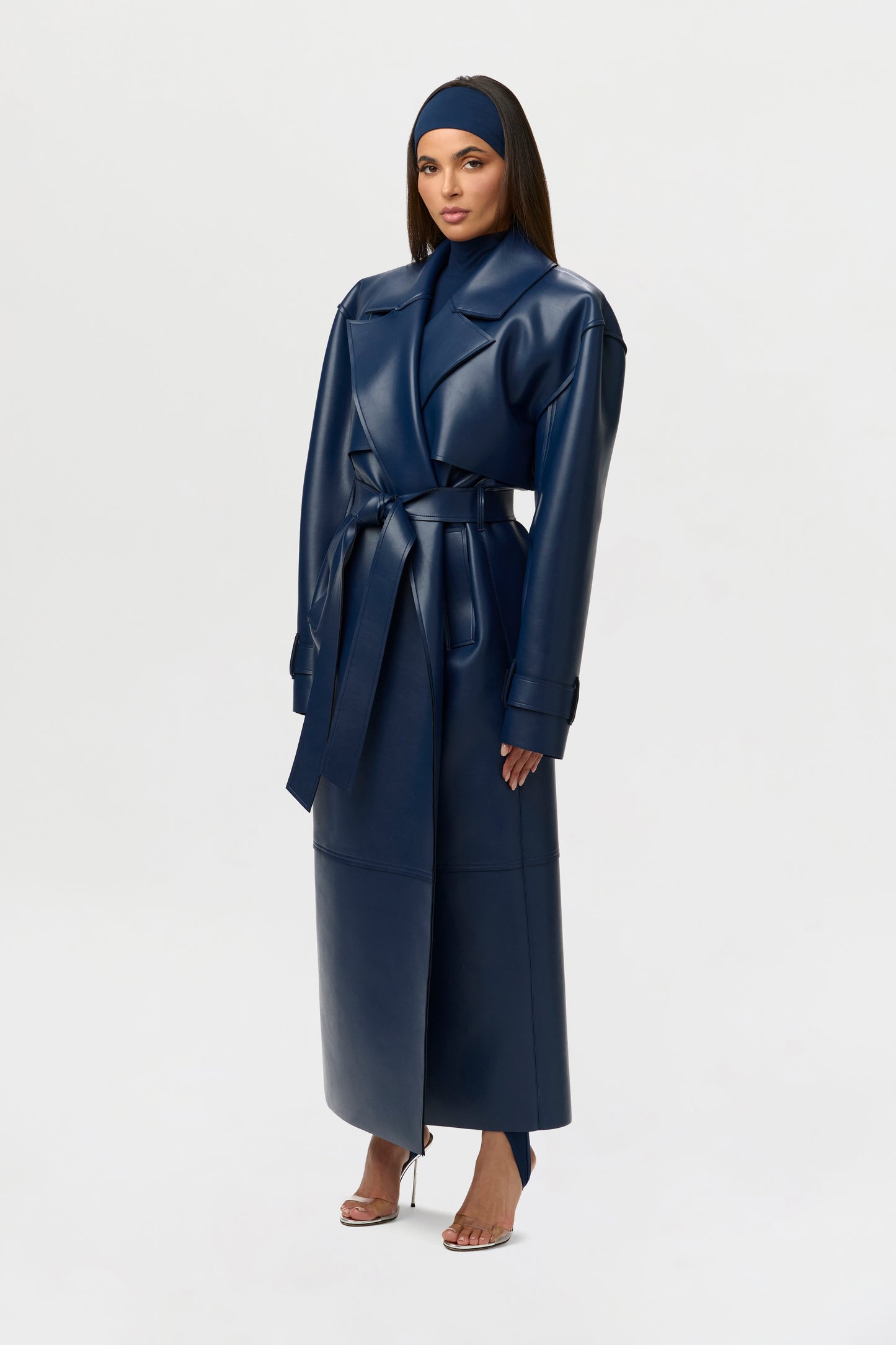 Vegan Leather Trench Coat