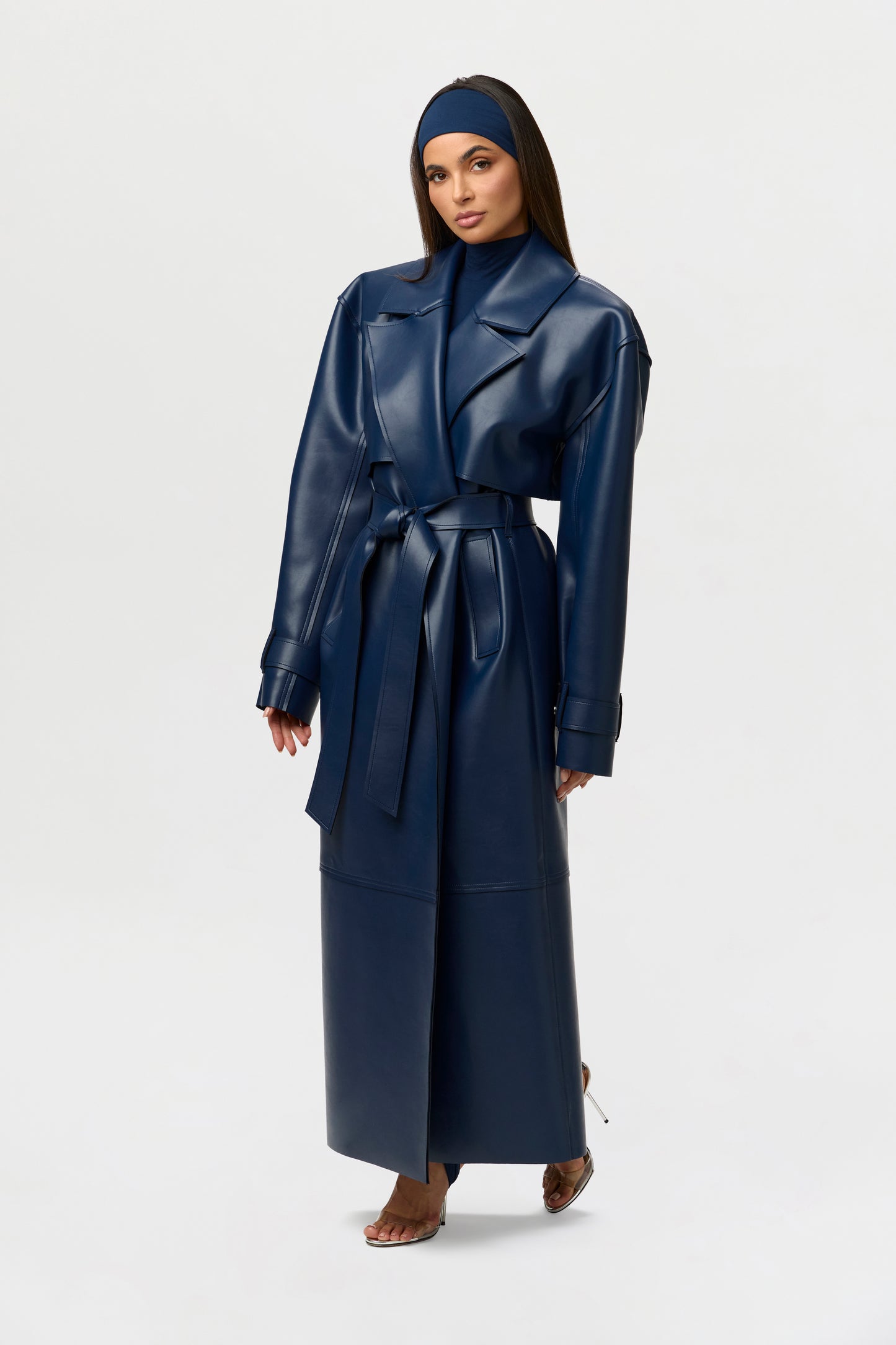 Vegan Leather Trench Coat