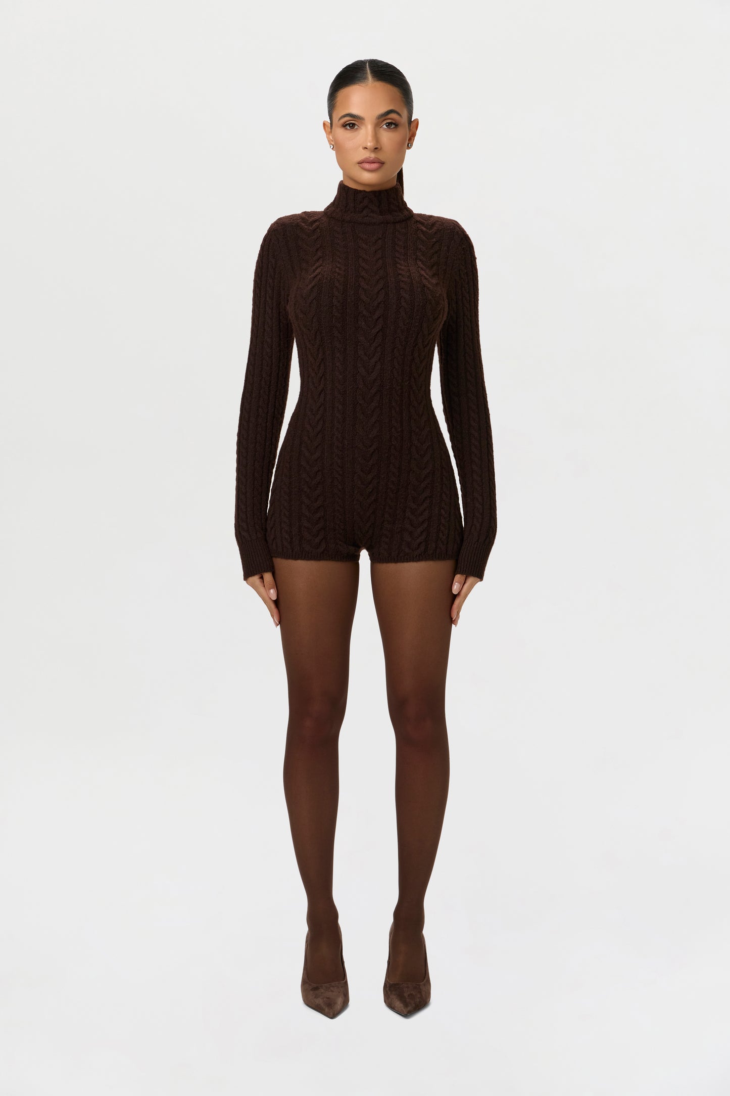 Cable Knit Turtleneck Romper