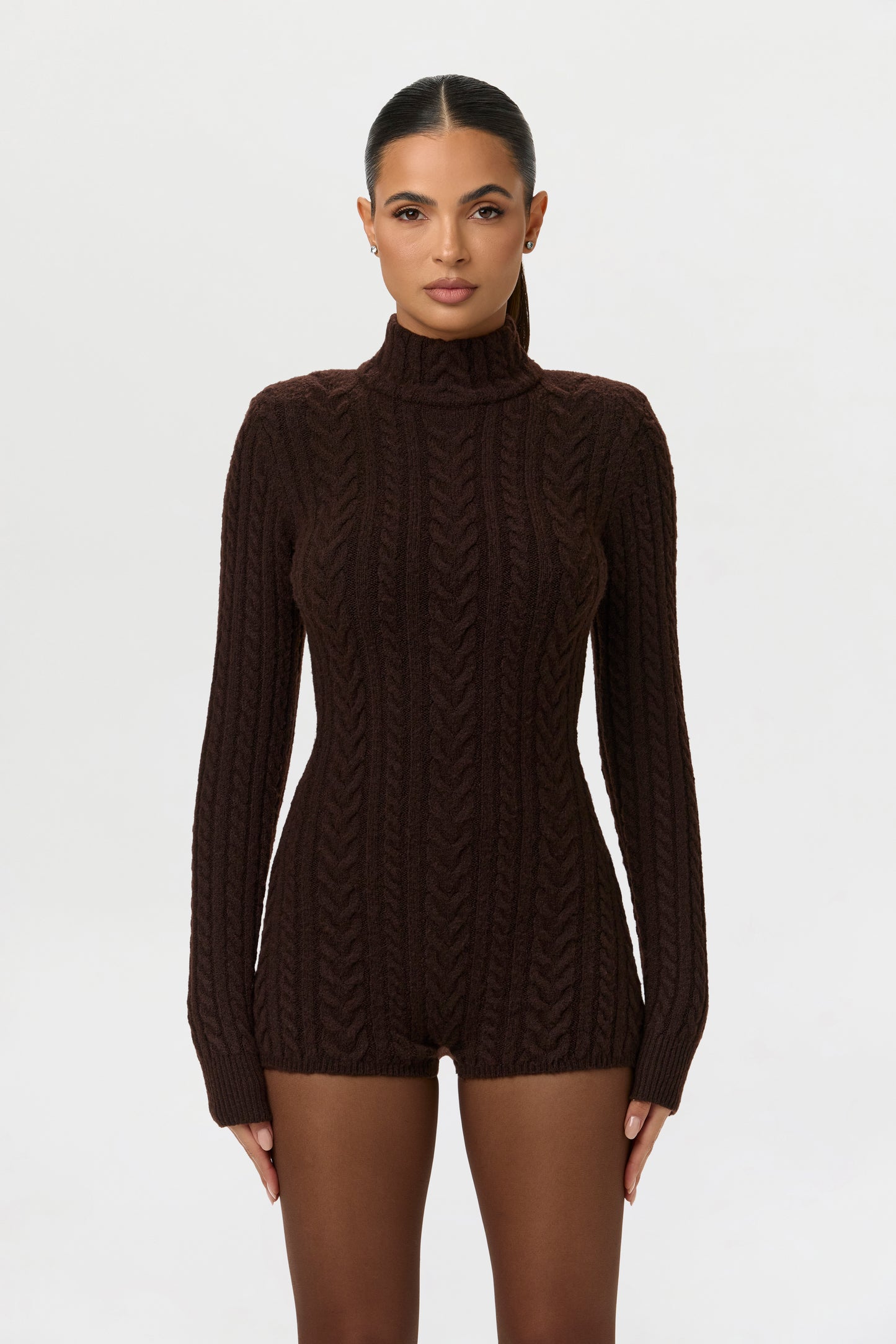 Cable Knit Turtleneck Romper