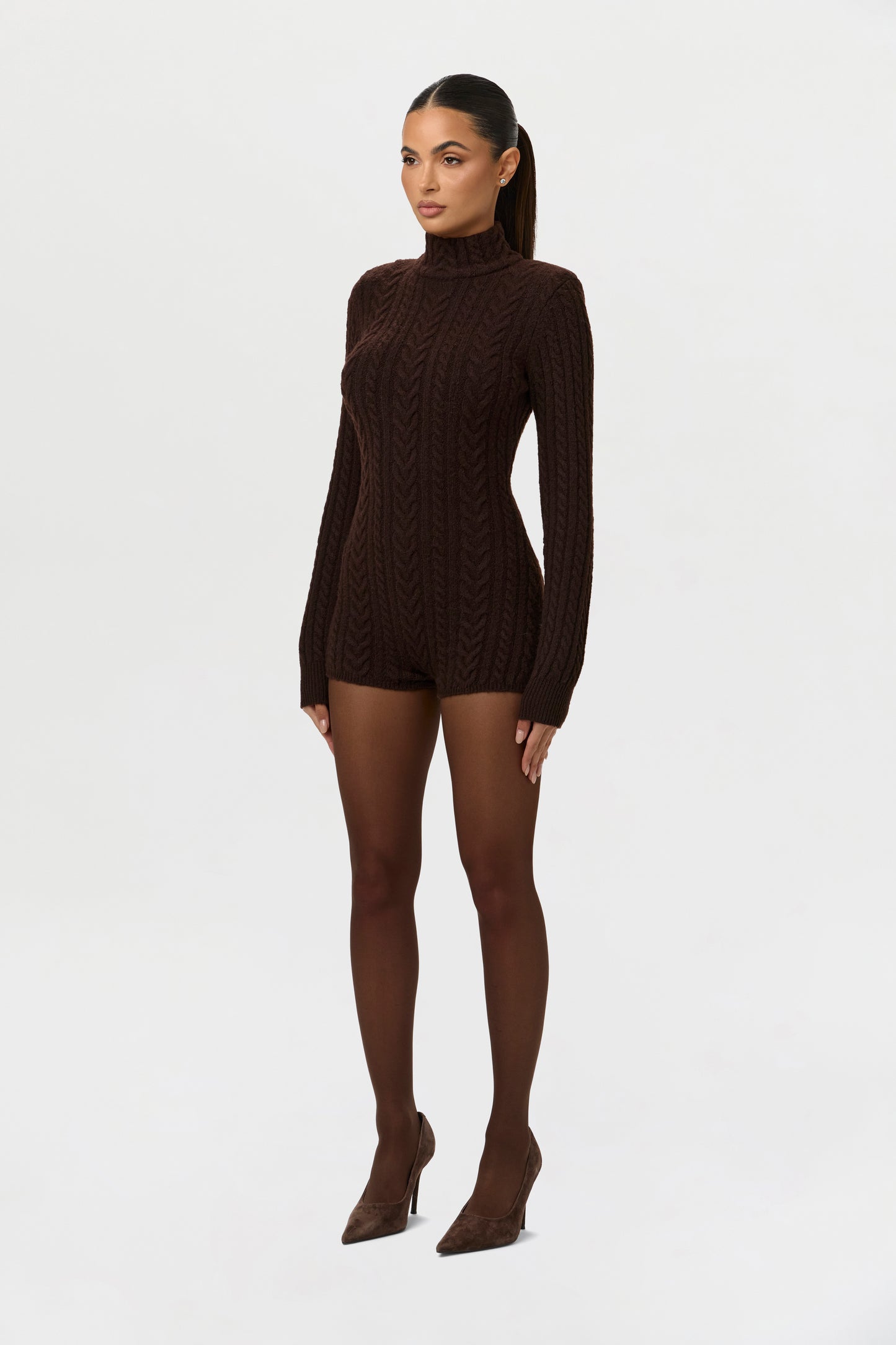 Cable Knit Turtleneck Romper