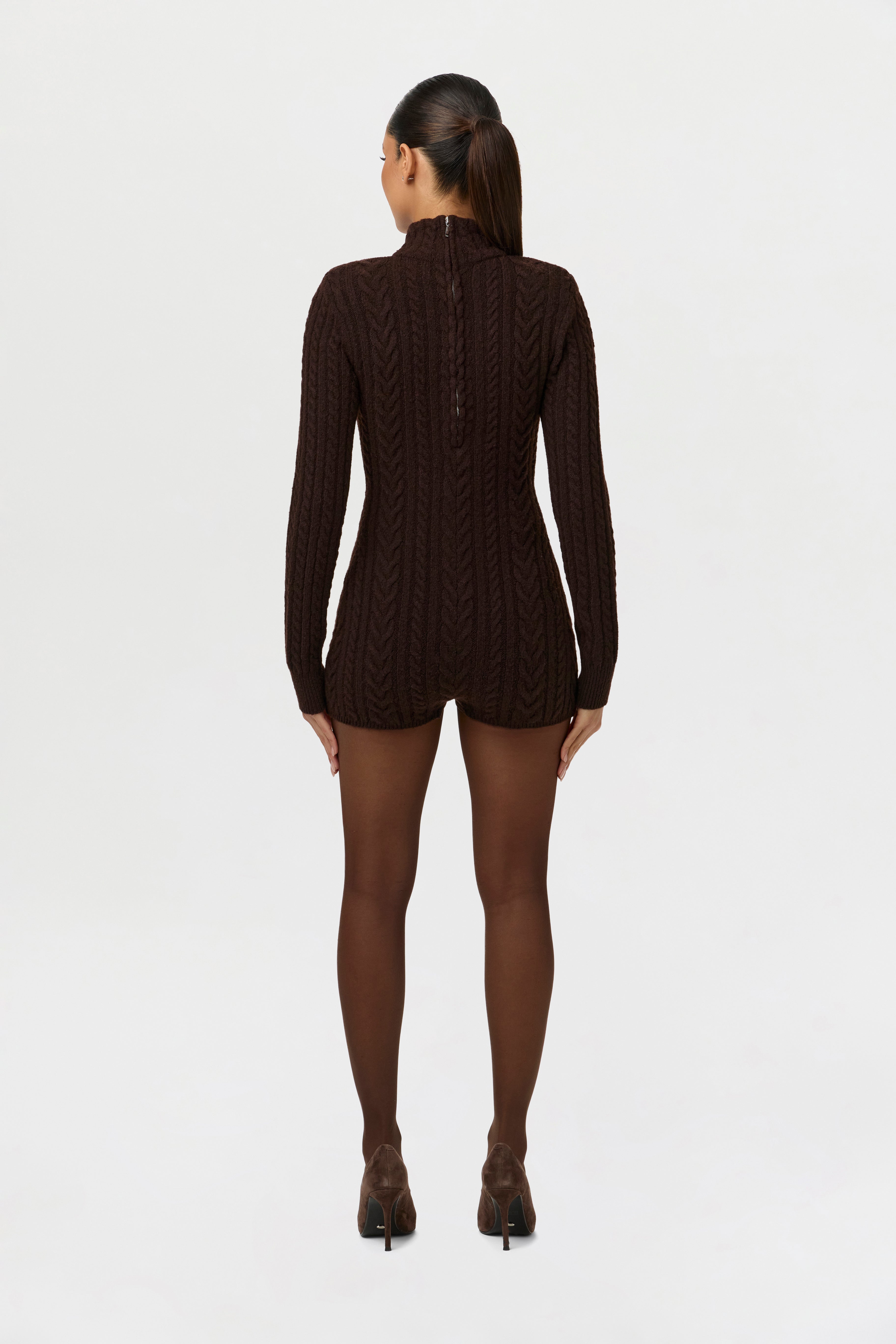 Cable Knit Turtleneck Romper – Naked Wardrobe