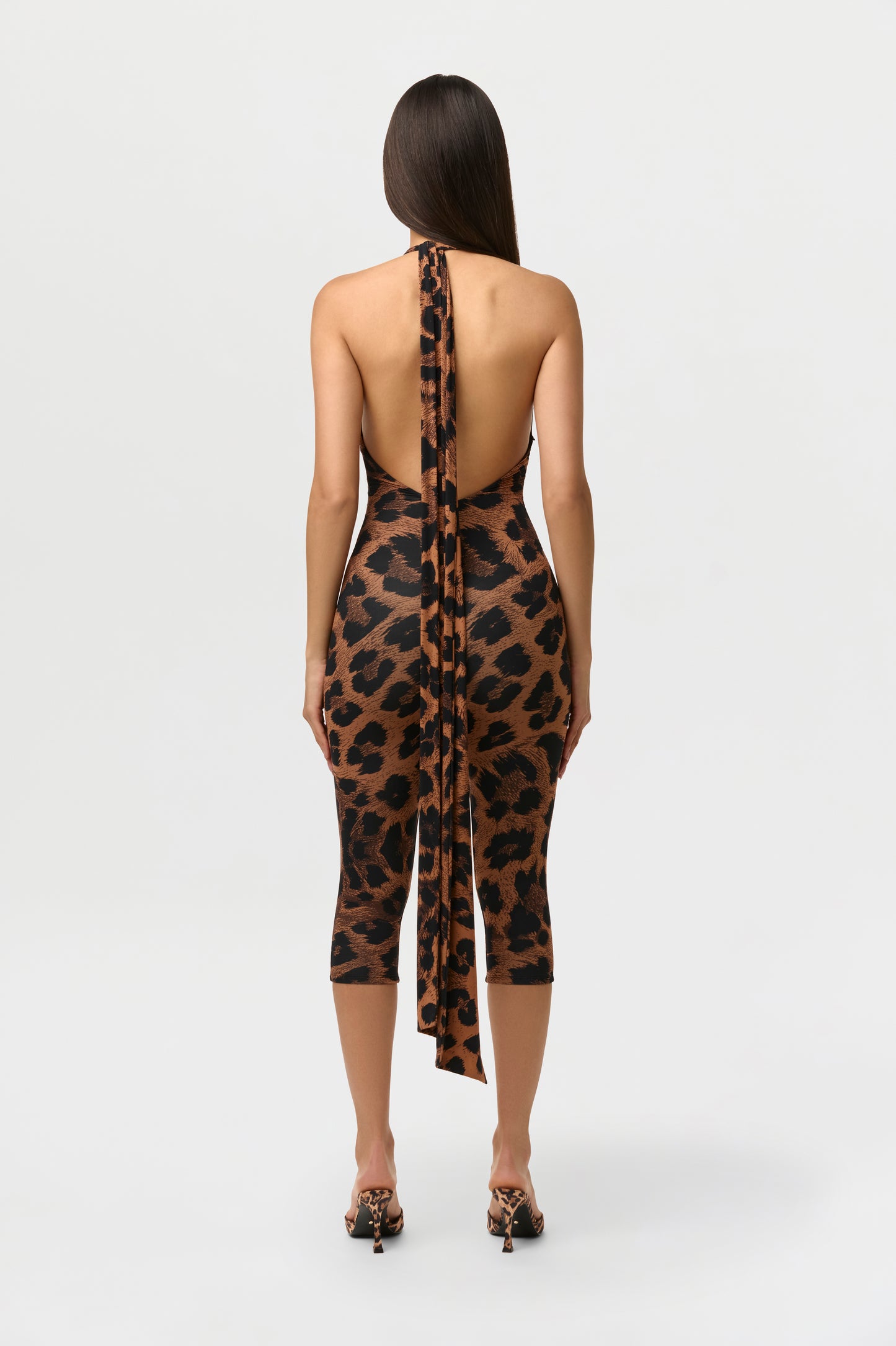 Naked Print Halter Capri Jumpsuit