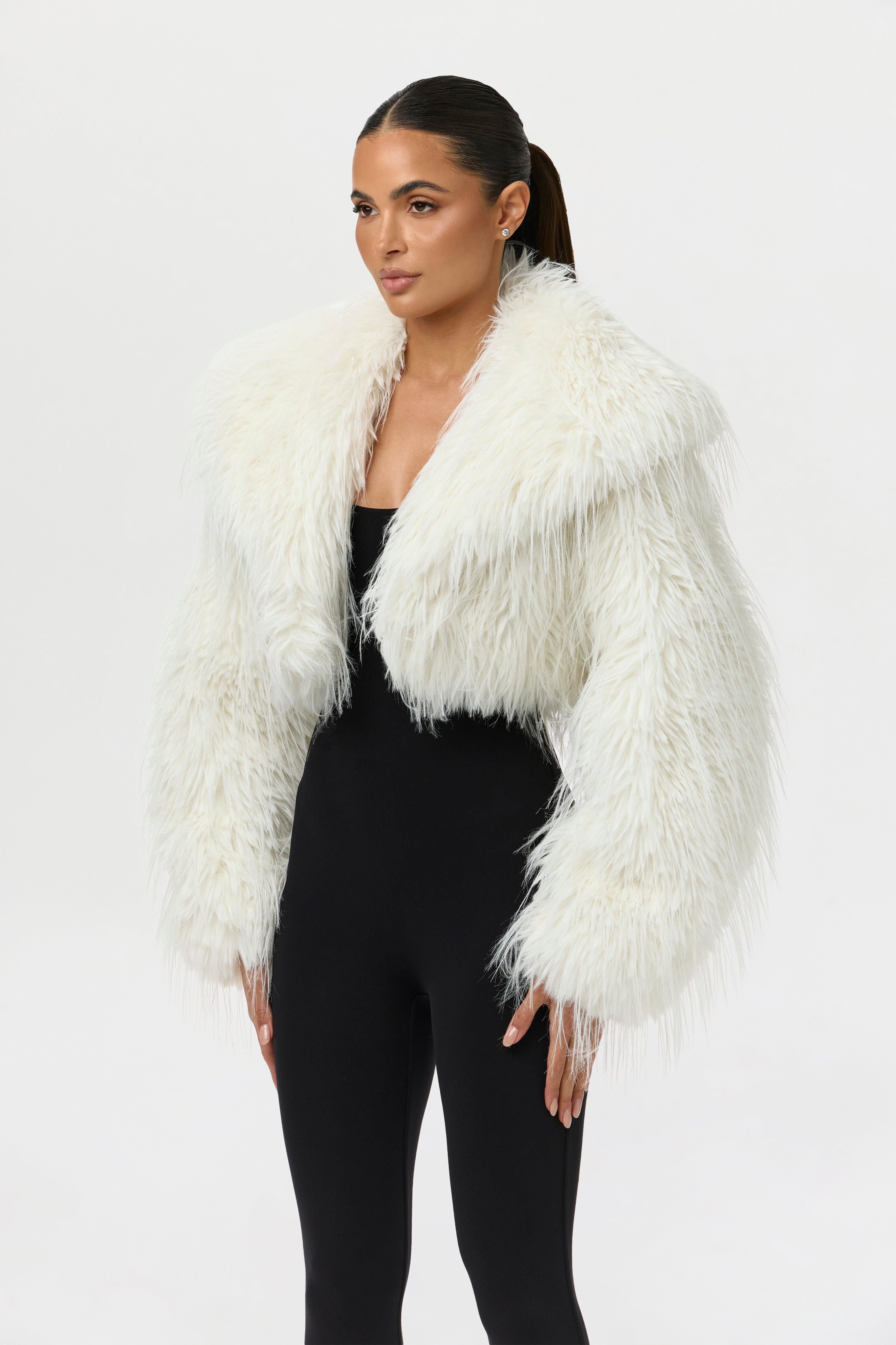 Faux Fur Cropped Plush Jacket – Naked Wardrobe