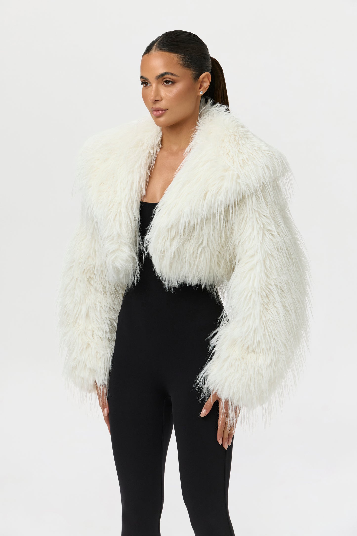 Faux Fur Cropped Plush Jacket