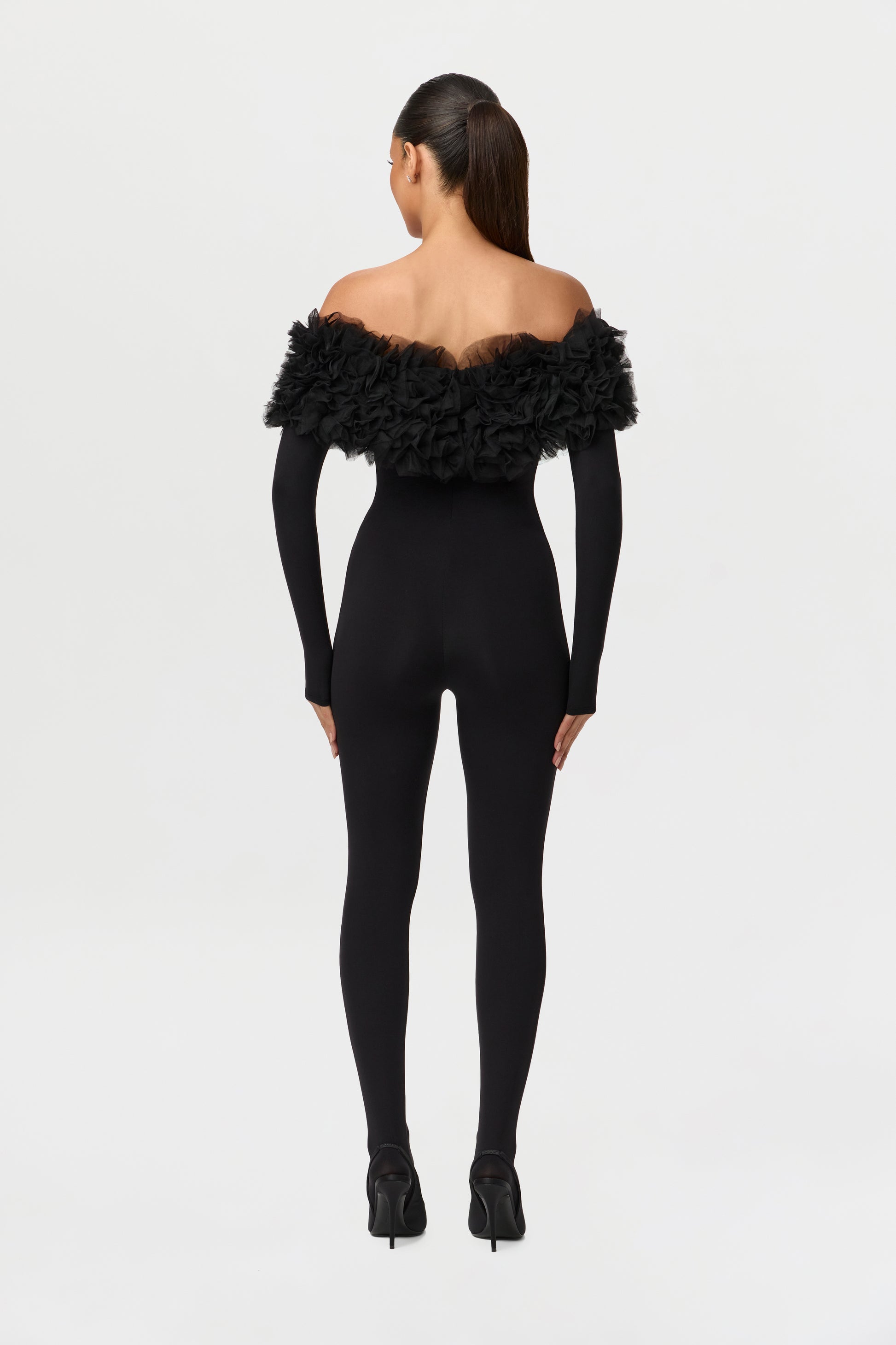 Naked Off-Shoulder Roses Jumpsuit