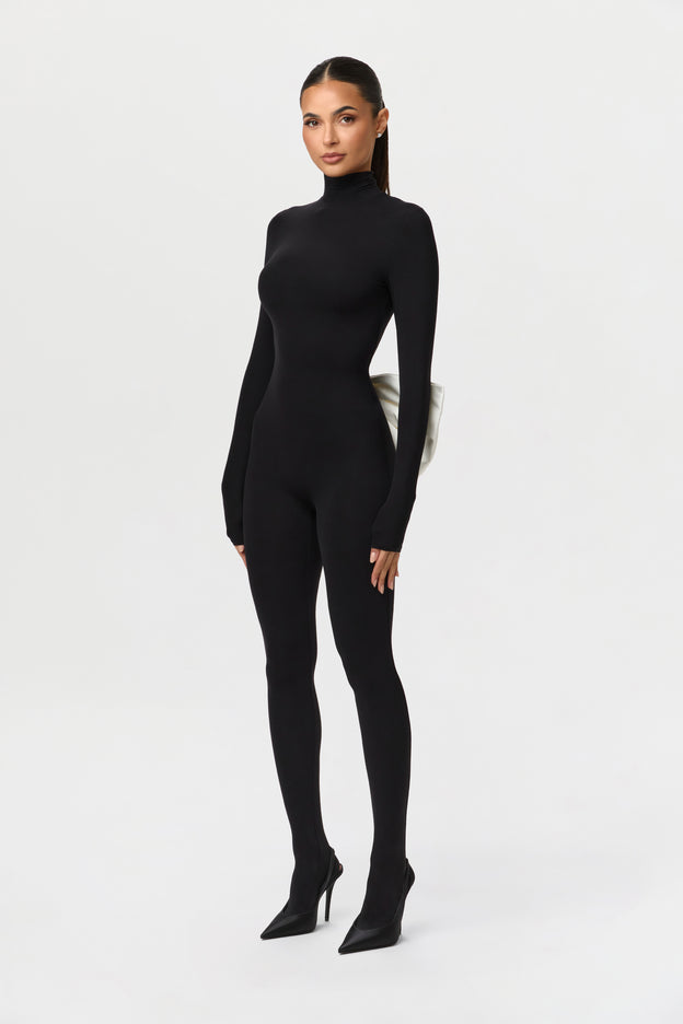 Naked Bow Closed Toe Jumpsuit