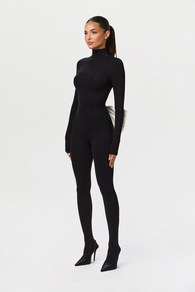 Naked Bow Closed Toe Jumpsuit
