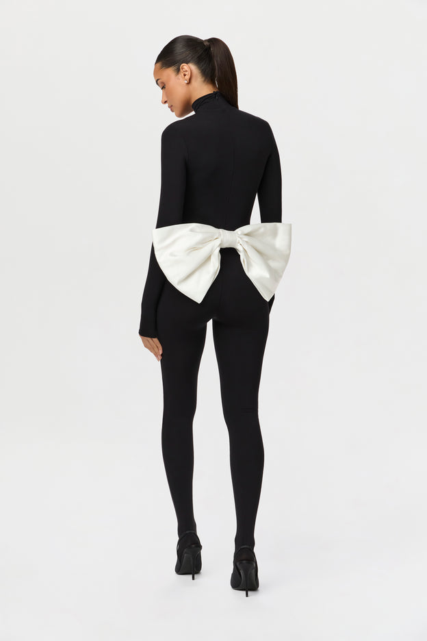 Naked Bow Closed Toe Jumpsuit