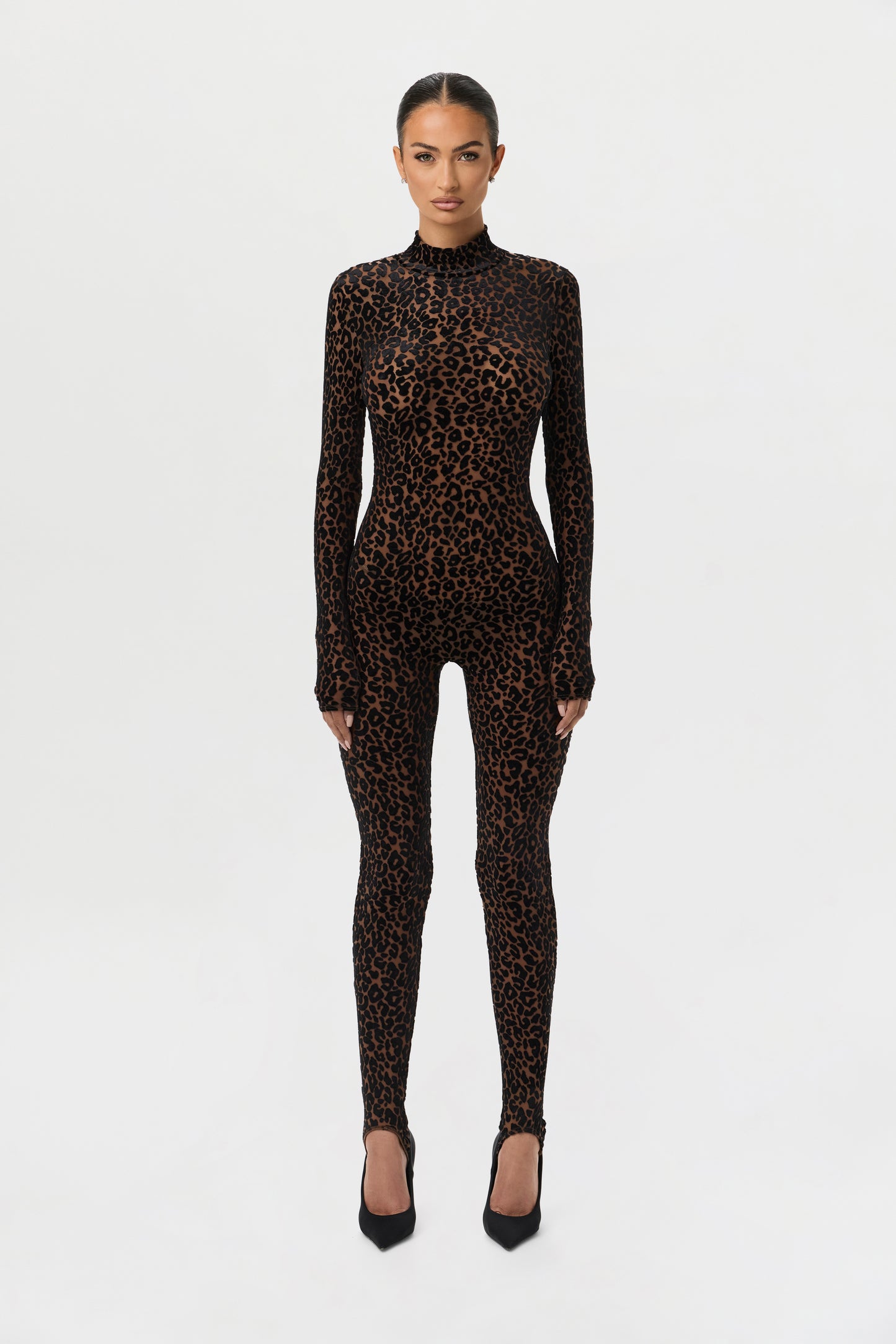 Burnout Leopard Stirrup Jumpsuit