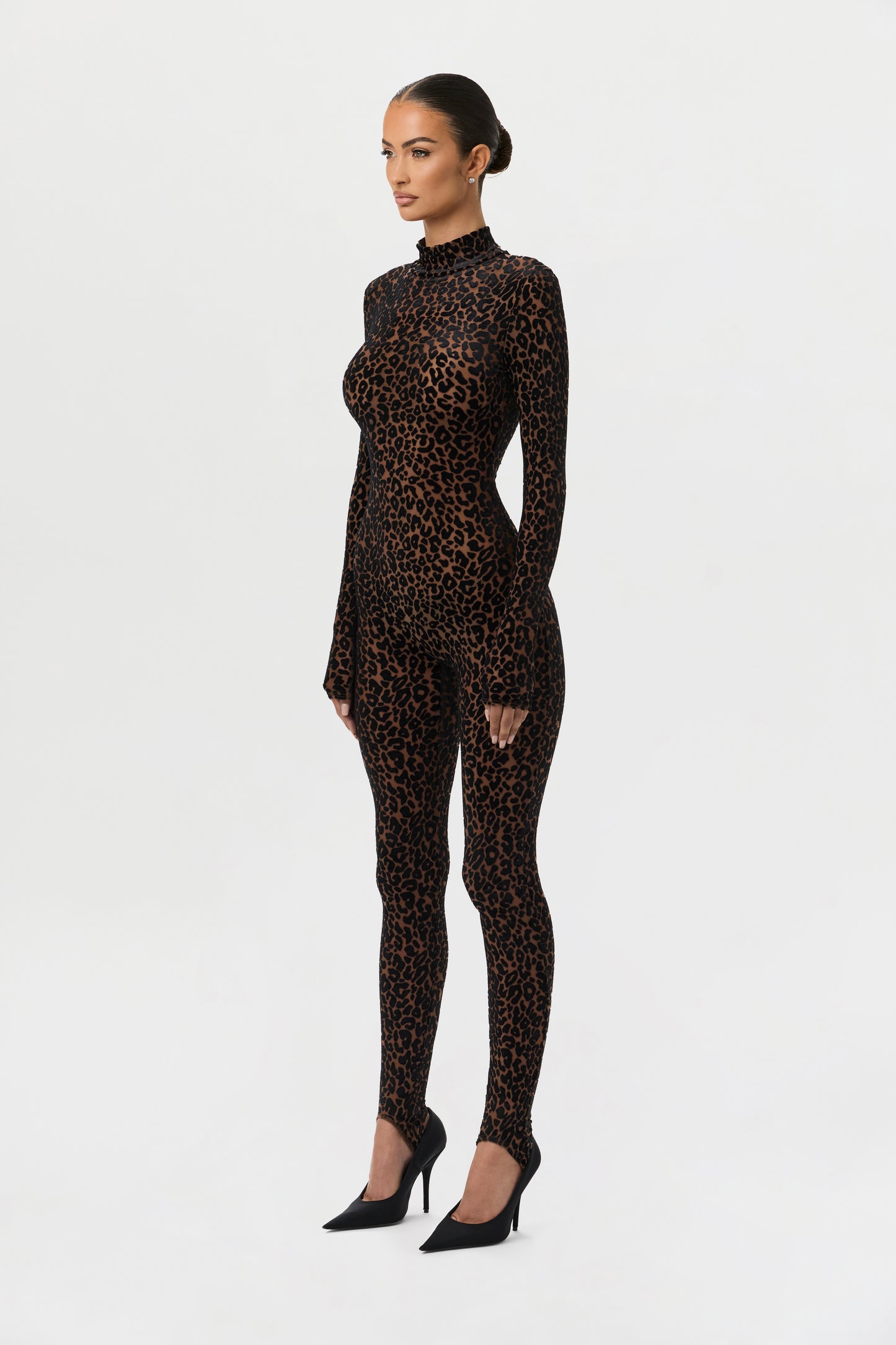 Burnout Leopard Stirrup Jumpsuit