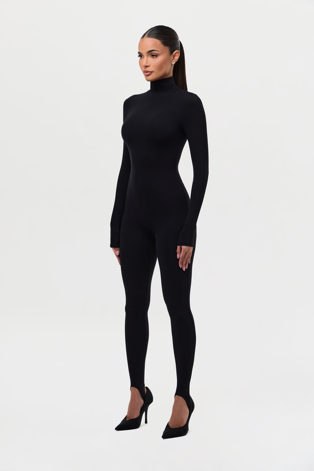 Naked Turtleneck Jumpsuit with Stirrup