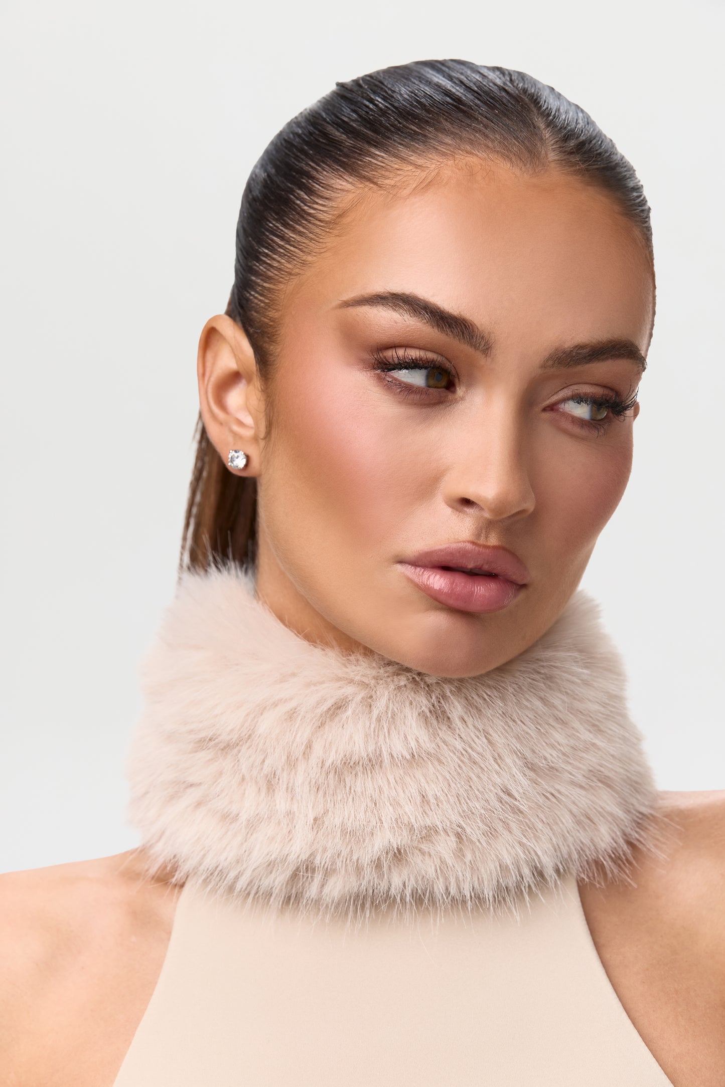 Naked Faux Fur Stirrup Jumpsuit