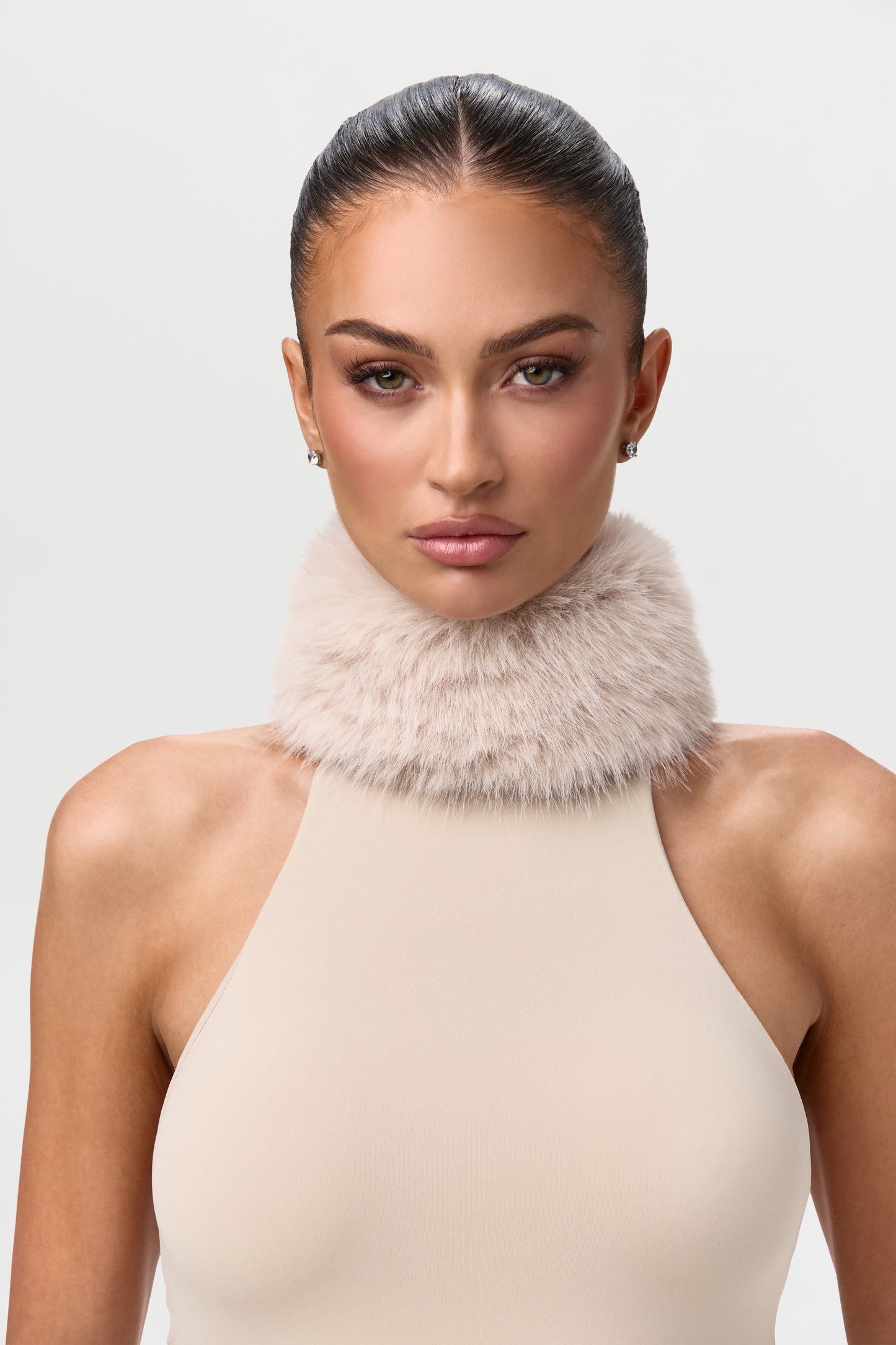 Naked Faux Fur Stirrup Jumpsuit