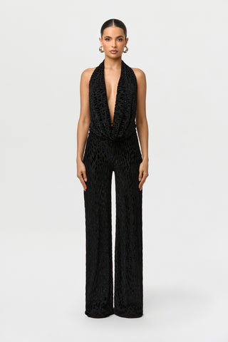 Burnout Halter Open Back Jumpsuit