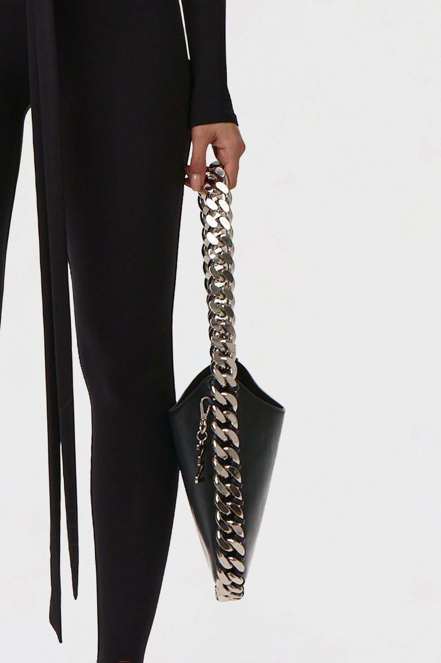Vegan Leather Chain Handbag