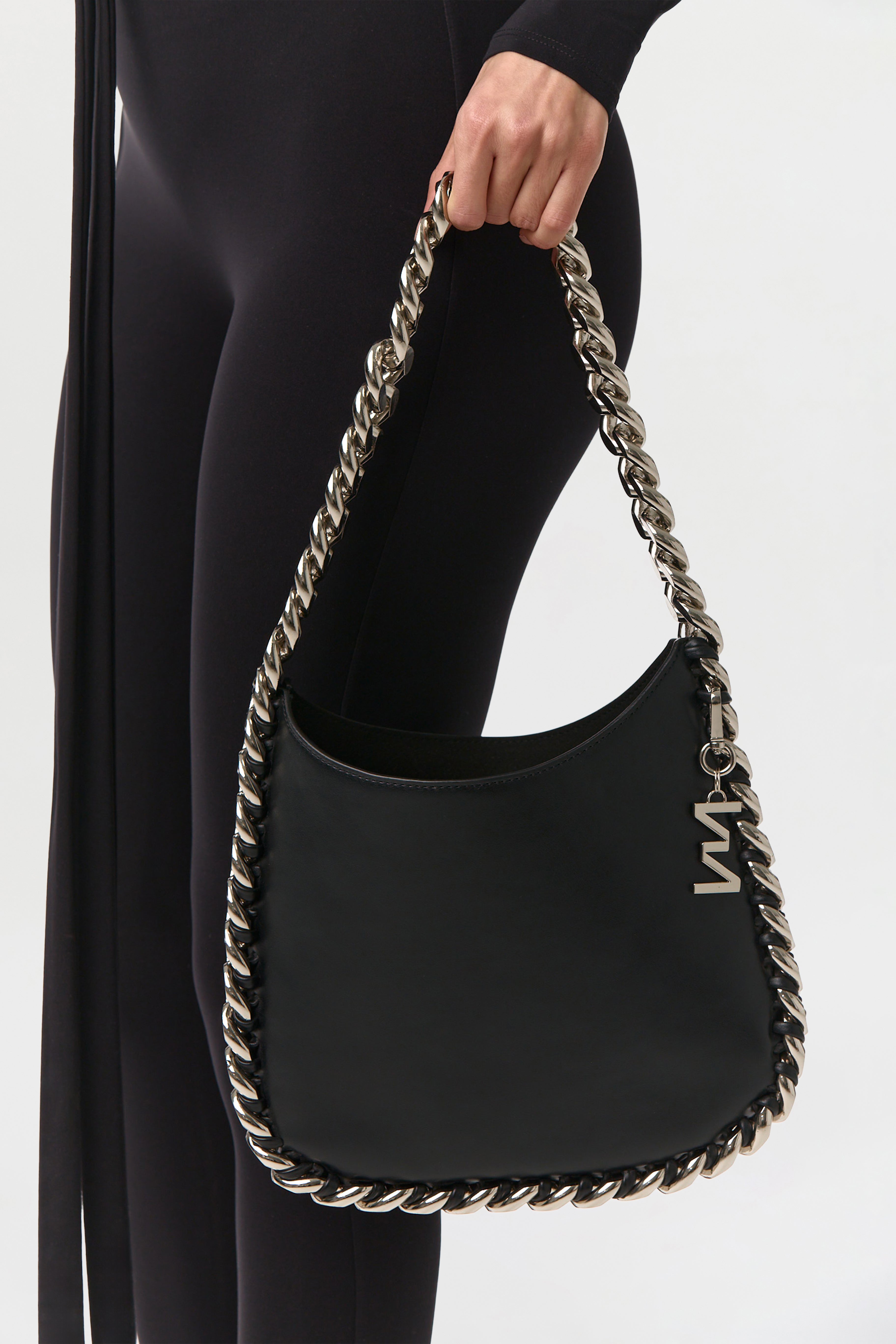 Vegan Leather Chain Handbag
