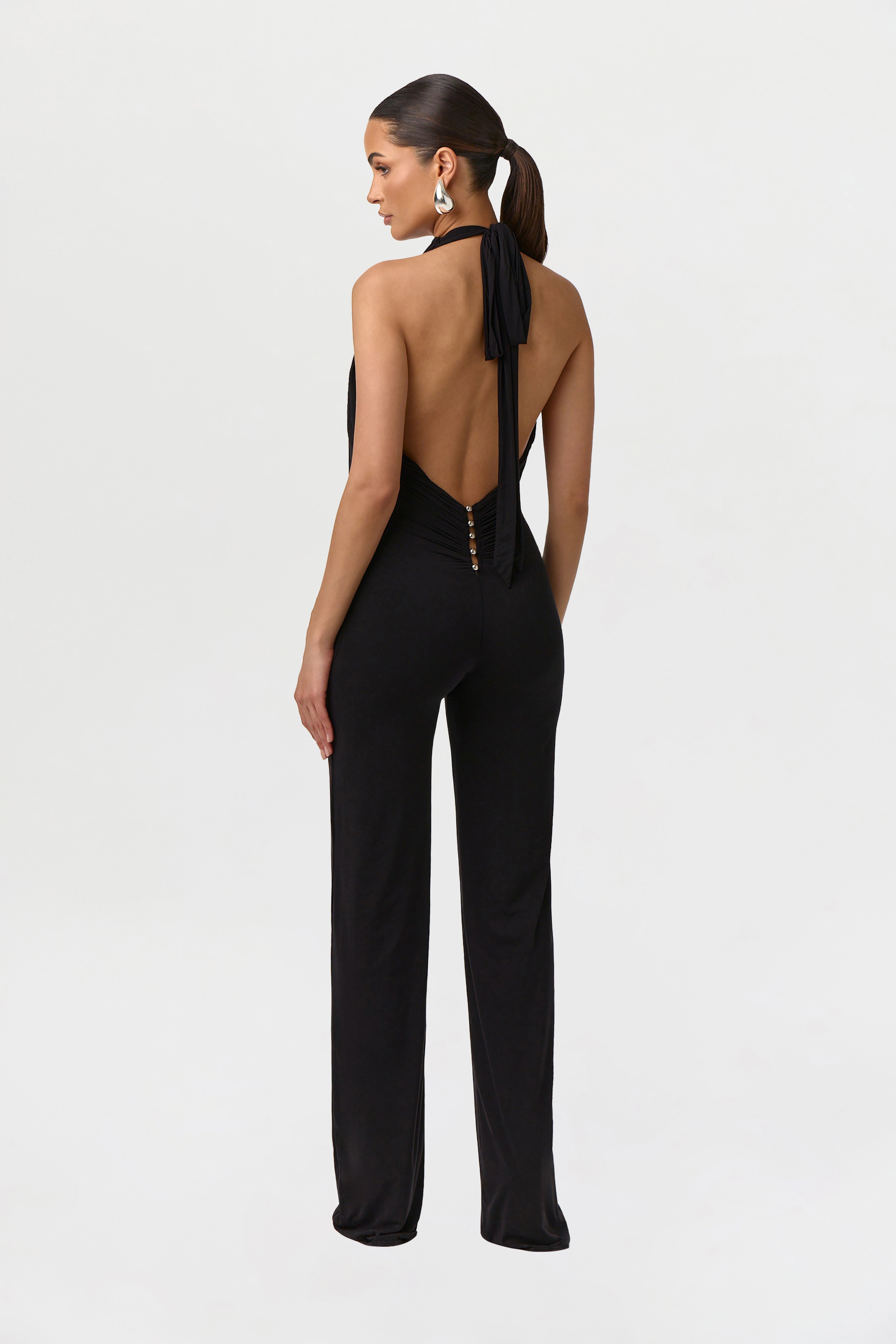 Naked Cowl Halter Jumpsuit