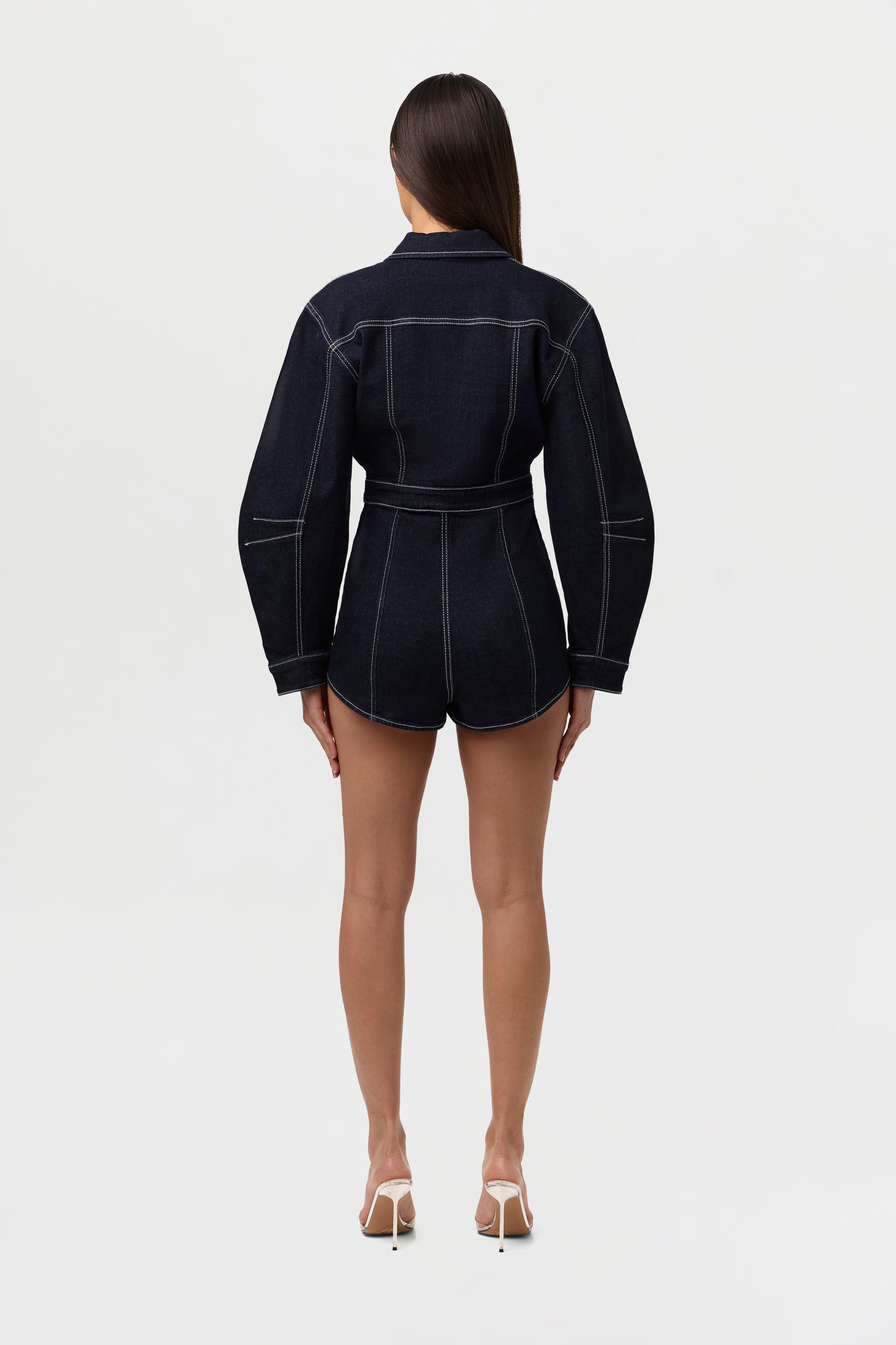 Denim  Zip Up Romper