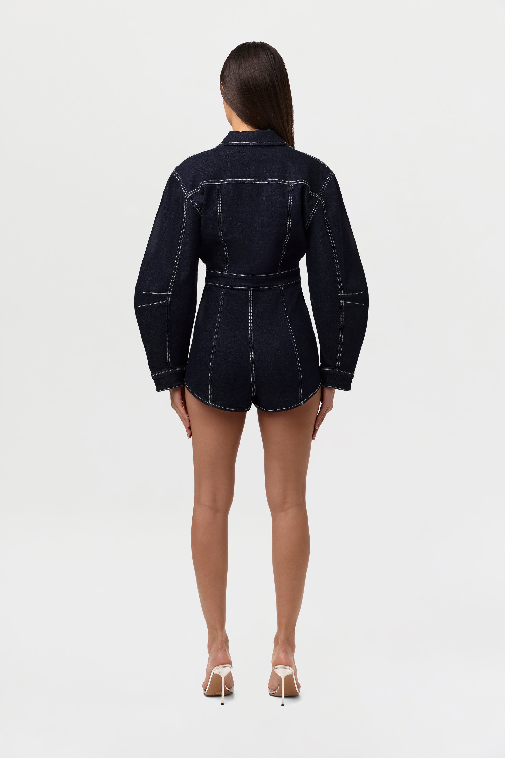 Denim  Zip Up Romper