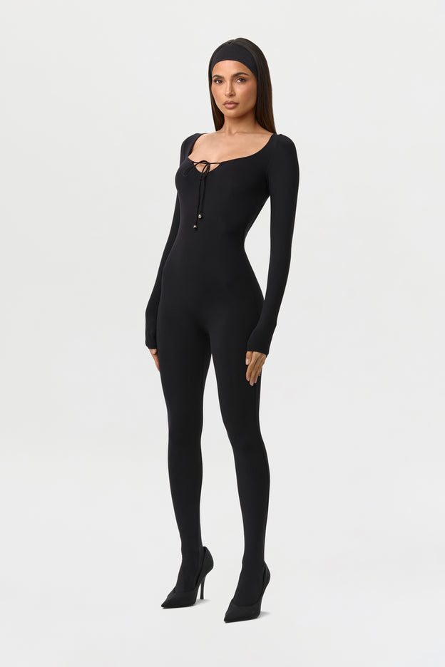 Naked Tie Closed Toe Jumpsuit