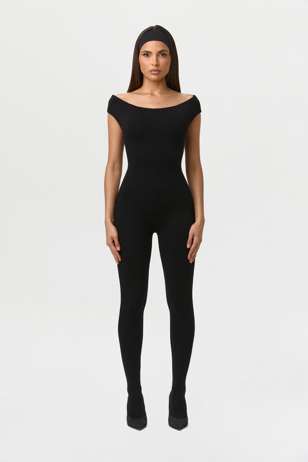 Smooth Off-Shoulder Jumpsuit Petite