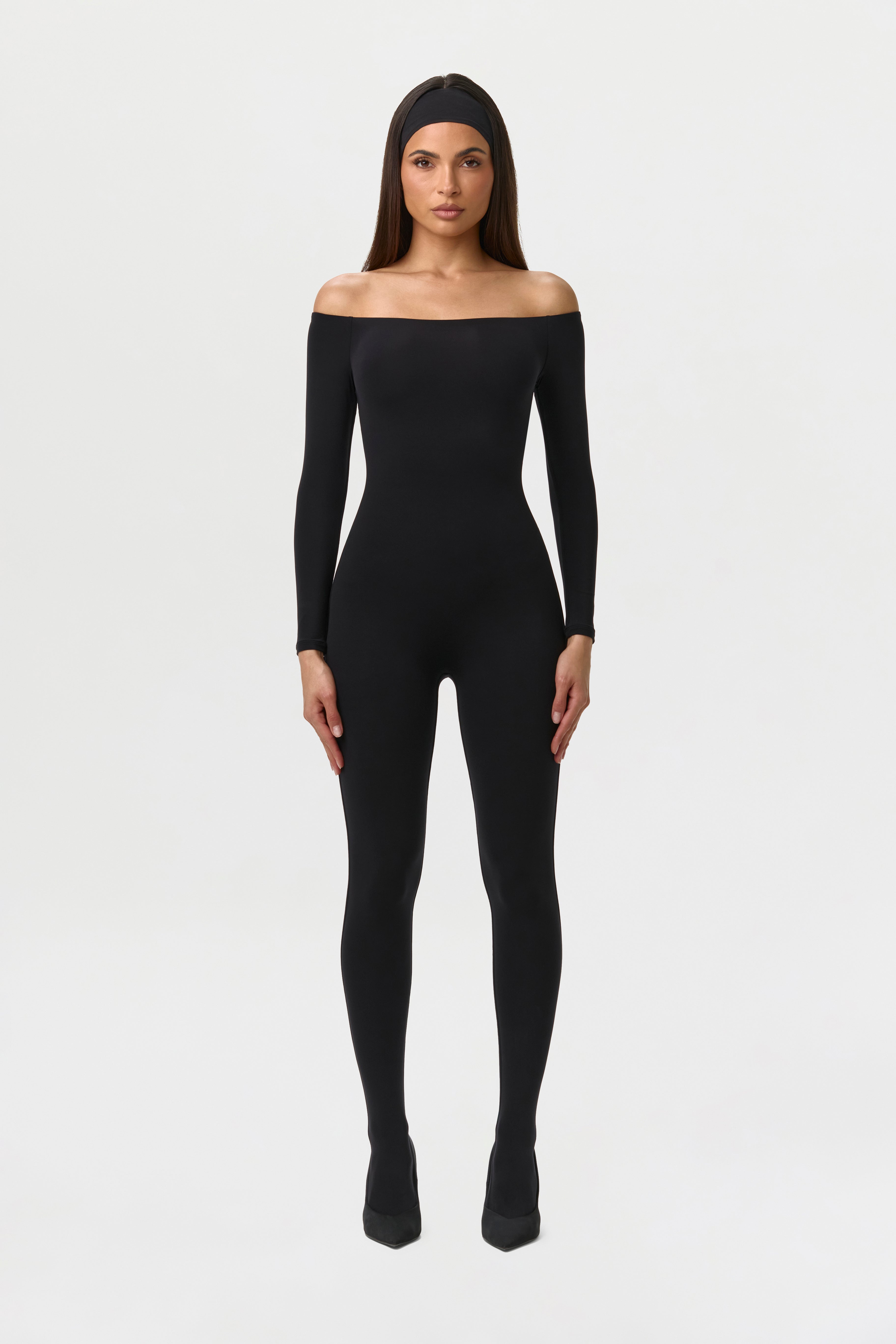 Naked Off-Shoulder Closed Toe Jumpsuit