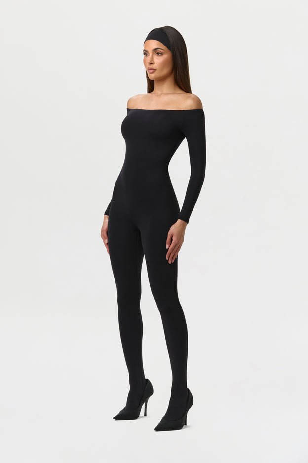 Naked Off-Shoulder Closed Toe Jumpsuit