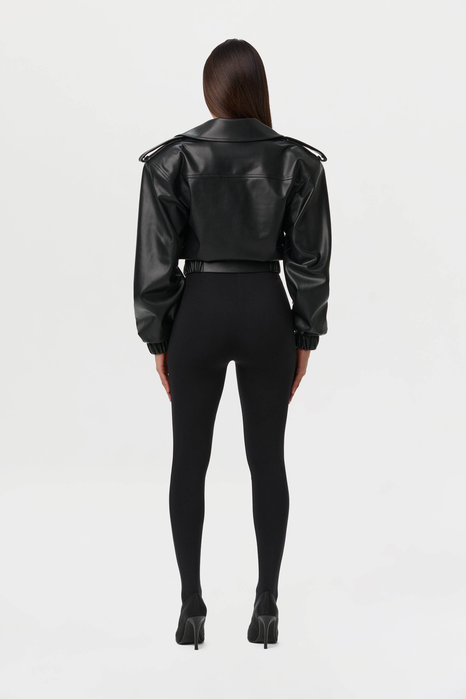 Vegan Leather Cropped Jacket