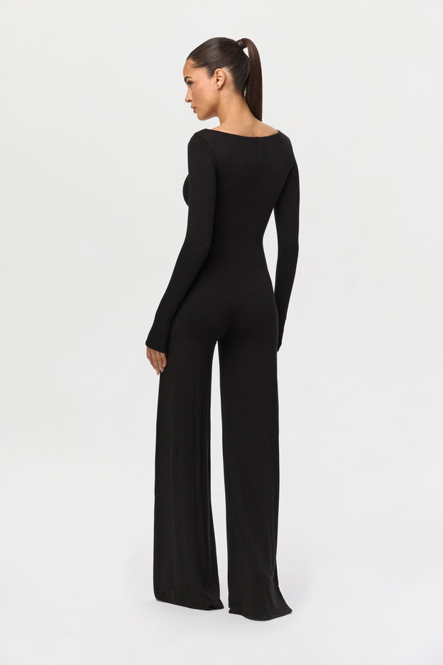 Smooth Off-Shoulder Wide Leg Jumpsuit