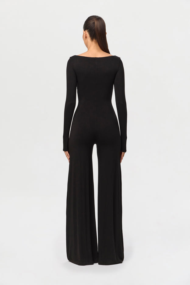 Smooth Off-Shoulder Wide Leg Jumpsuit